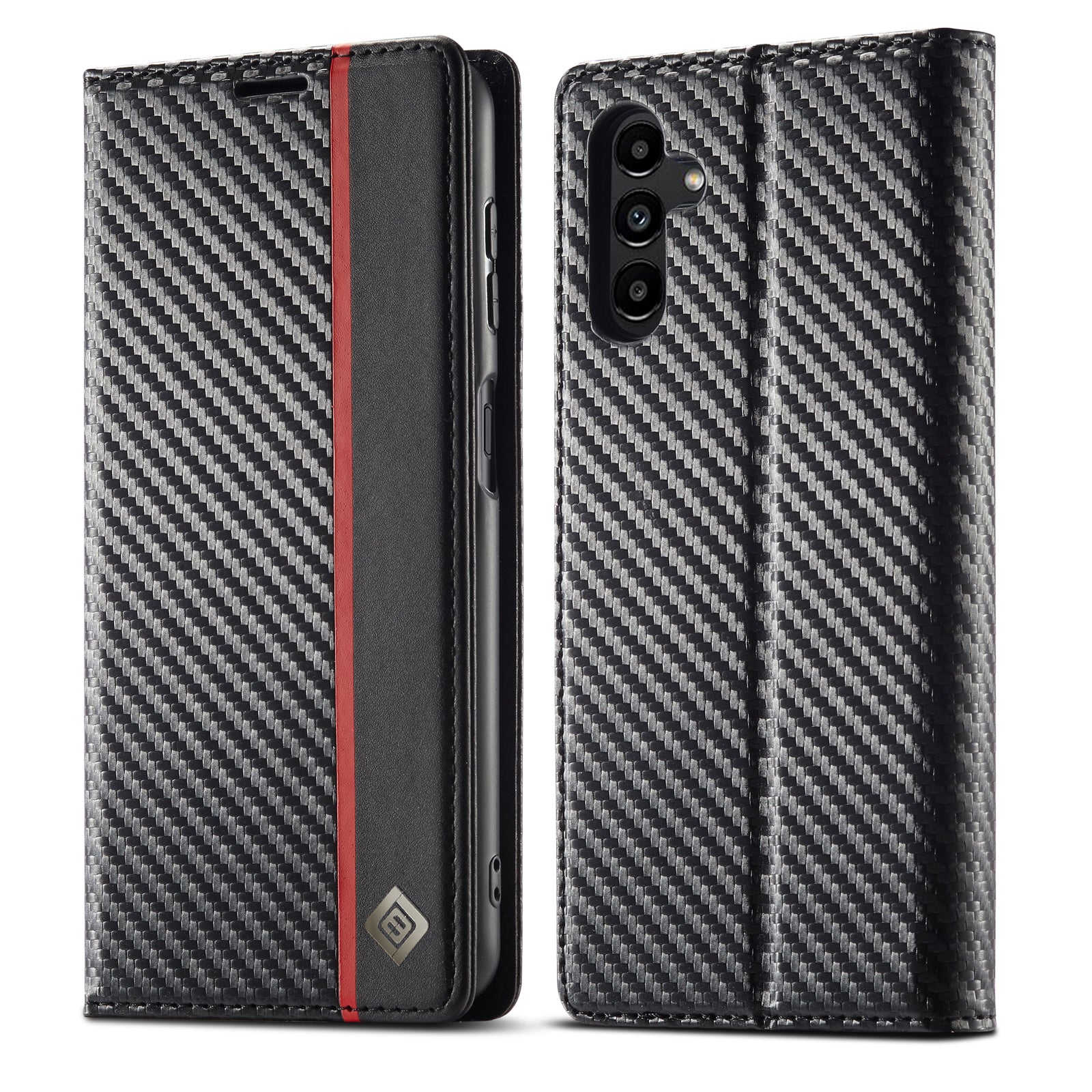 LC.IMEEKE For Samsung Galaxy S23 FE Leather Stand Cover Carbon Fiber Texture Wallet Phone Case LC.IMEEKE For Samsung Galaxy S23 FE Leather Stand Cover Carbon Fiber Texture Wallet Phone Case